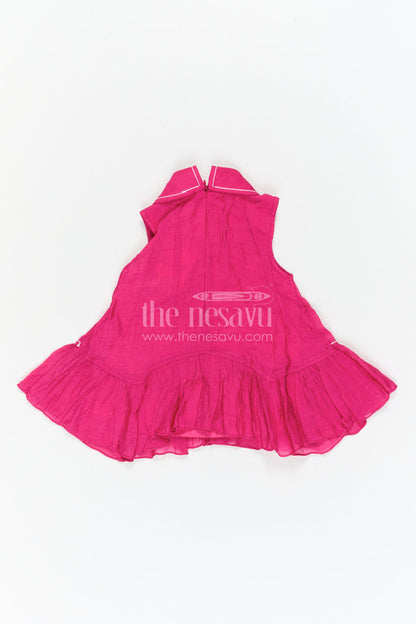 The Nesavu Girls Cotton Frock Girls Cotton Frock for Daily Wear and Playfull Dates Nesavu Nesavu Girls Cotton Frock For Daily Wear Sleeveless Blend Cotton Casual Outfit For Kids