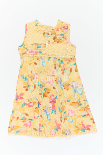 The Nesavu Girls Cotton Frock Girls Cotton Frock for Daily Wear and Travel Nesavu Nesavu Girls Cotton Frock With Digital Print For Daily Wear Sleeveless Casual Outfit For Kids