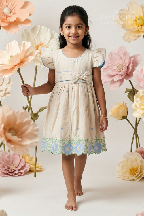 The Nesavu Girls Cotton Frock Girls Cotton Frock for Festive Occasions and Family Celebrations Nesavu 20 (3Y) / Multicolor / Cotton GFC2135A-20 Nesavu girls cotton embroidered frock for festive occasions family celebrations and birthday parties