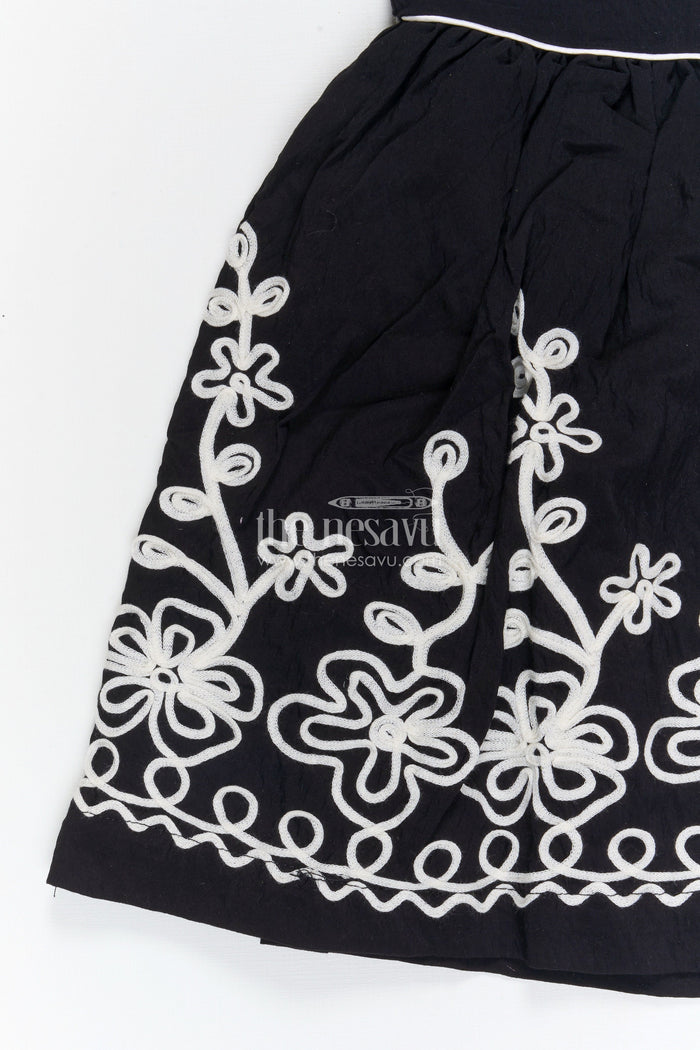 The Nesavu Girls Cotton Frock Girls Cotton Frock for Festive Occasions and Family Gatherings Nesavu Nesavu girls cotton frock with thread embroidery for festive occasions family events and celebrations