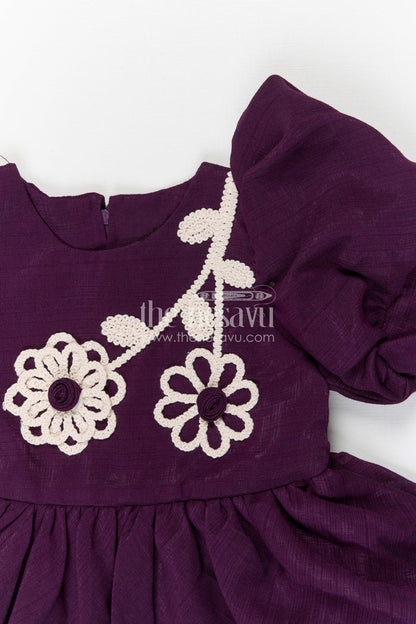 The Nesavu Girls Cotton Frock Girls Cotton Frock for Festive Outings and Family Functions Nesavu Nesavu girls cotton frock for festive outings and family celebrations with floral thread embroidery