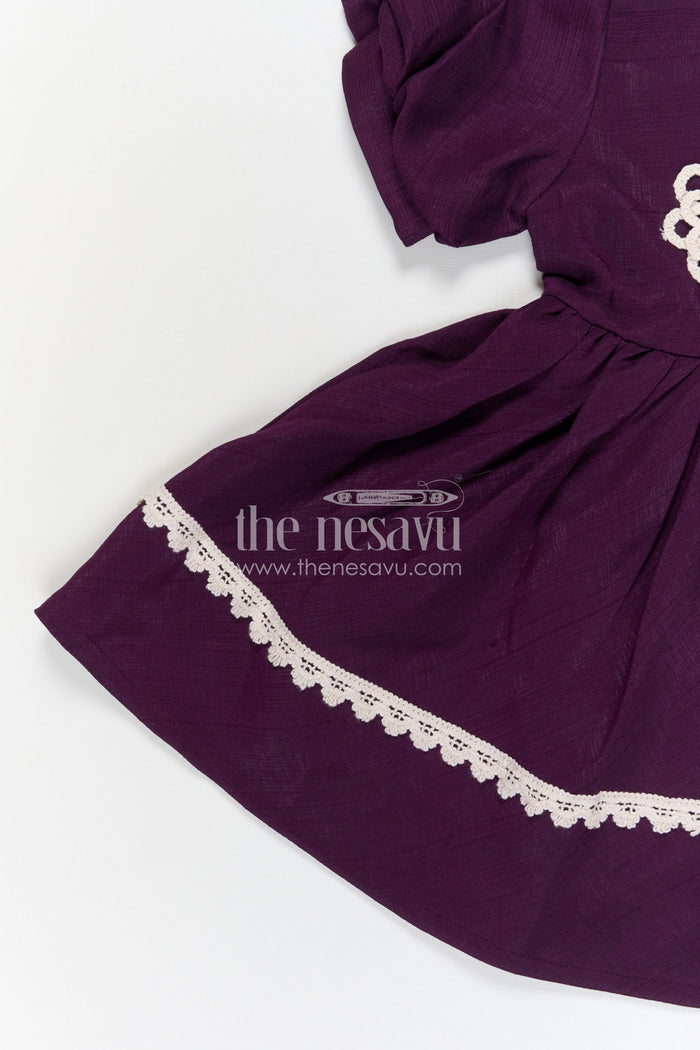 The Nesavu Girls Cotton Frock Girls Cotton Frock for Festive Outings and Family Functions Nesavu Nesavu girls cotton frock for festive outings and family celebrations with floral thread embroidery