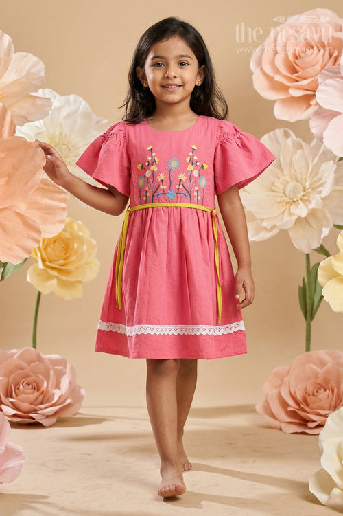 Girls Cotton Frock for Festive Outings and Playful Celebration Moments