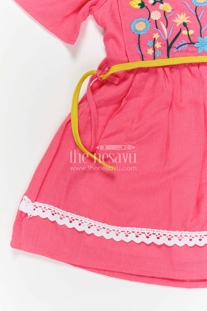 The Nesavu Girls Cotton Frock Girls Cotton Frock for Festive Outings and Playful Celebration Moments Nesavu Nesavu Girls Cotton Embroidered Frock For Festive Outings Birthday Parties And Celebrations