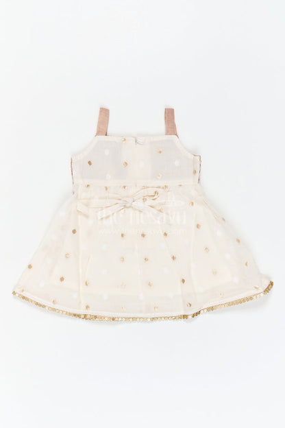 The Nesavu Girls Cotton Frock Girls Cotton Frock for Festive Wear and Special Occasions Nesavu Nesavu Girls Cotton Frock With Sequence Embroidery For Festive Wear And Special Occasions
