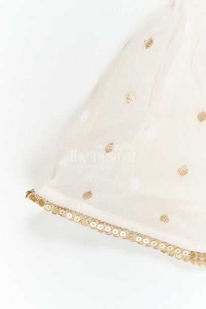 The Nesavu Girls Cotton Frock Girls Cotton Frock for Festive Wear and Special Occasions Nesavu Nesavu Girls Cotton Frock With Sequence Embroidery For Festive Wear And Special Occasions