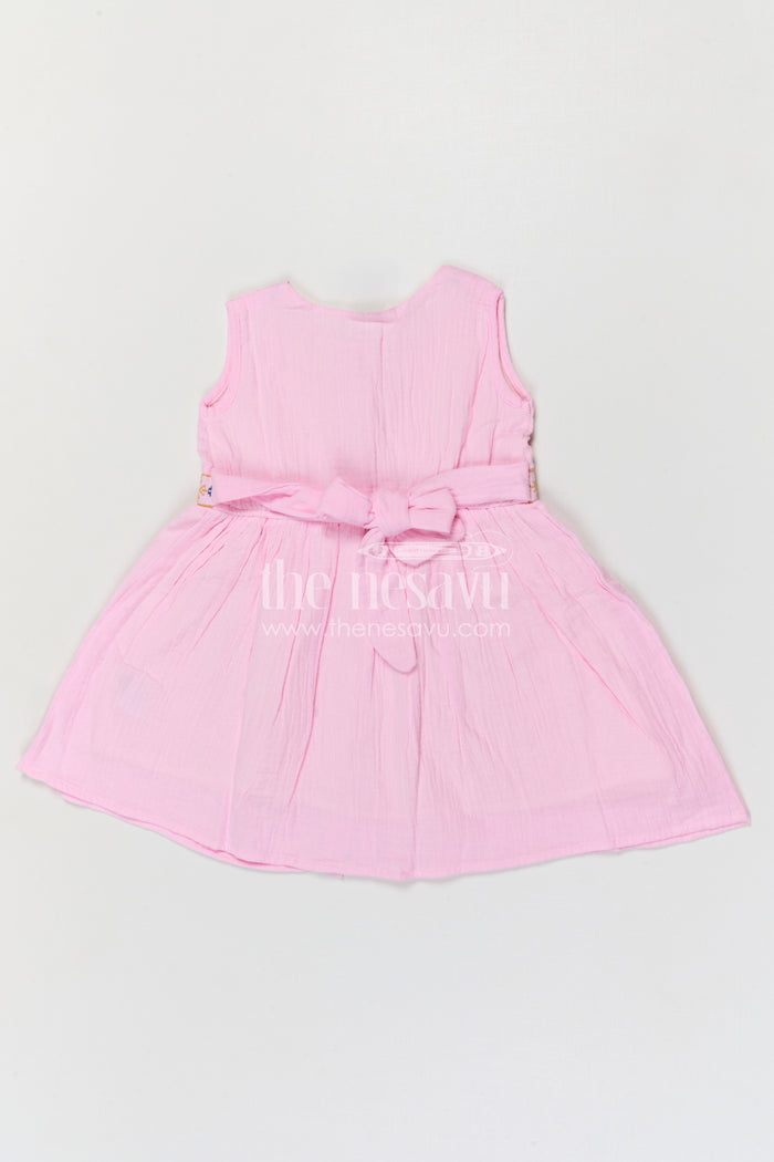 The Nesavu Girls Cotton Frock Girls Cotton Frock for Summer Outings and Playful Everyday Wear Nesavu Nesavu Girls Muslin Cotton Embroidered Frock For Summer Outings Playdates And Casual Wear