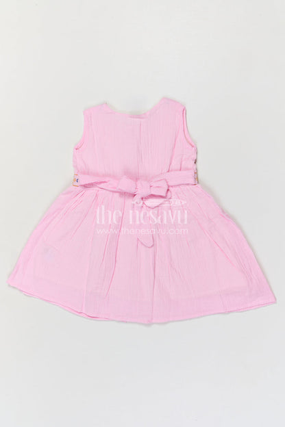 The Nesavu Girls Cotton Frock Girls Cotton Frock for Summer Outings and Playful Everyday Wear Nesavu Nesavu Girls Muslin Cotton Embroidered Frock For Summer Outings Playdates And Casual Wear