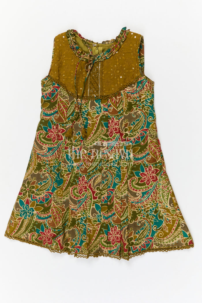 The Nesavu Girls Cotton Frock Girls Cotton Frock with Digital Print for Casual and Summer Wear Nesavu Nesavu girls cotton frock with digital print for summer casual wear
