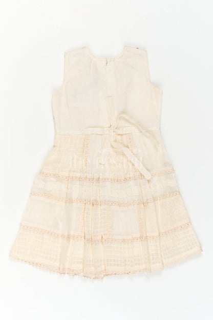 The Nesavu Girls Cotton Frock Girls Cotton Frock with Jacket for Festive Wear and Outings Nesavu Nesavu Girls Cotton Frock With Embroidered Jacket For Festive Wear And Casual Outings