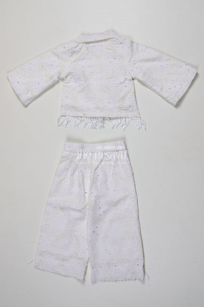 The Nesavu Girls Sharara / Plazo Set Girls Cotton Sharara Set with 3D Doll Patch for Ethnic Day and Casual Outings Nesavu Nesavu girls cotton sharara set doll patch embroidery ethnic day casual celebrations