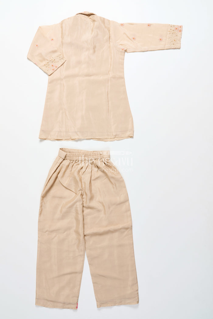 The Nesavu Girls Co-Ord Sets Girls Designer Embroidered Sharara Set for Weddings and Festive Evenings Nesavu Nesavu girls embroidered georgette sharara set weddings festive family occasions