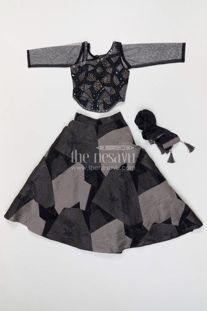 The Nesavu Girls Lehenga Choli Girls Designer Lehenga Choli for Weddings and Evening Celebrations Nesavu Nesavu girls crushed georgette designer lehenga choli for weddings and evening celebrations