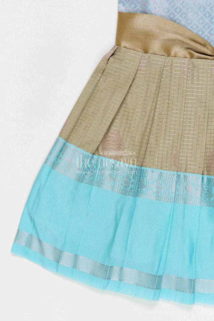 The Nesavu Girls Kanchi Silk Frock Girls Designer Silk Frock Festive Occasions Nesavu Nesavu Girls Semi Designer Kanchivaram Silk Frock For Weddings Receptions And Festive Occasions
