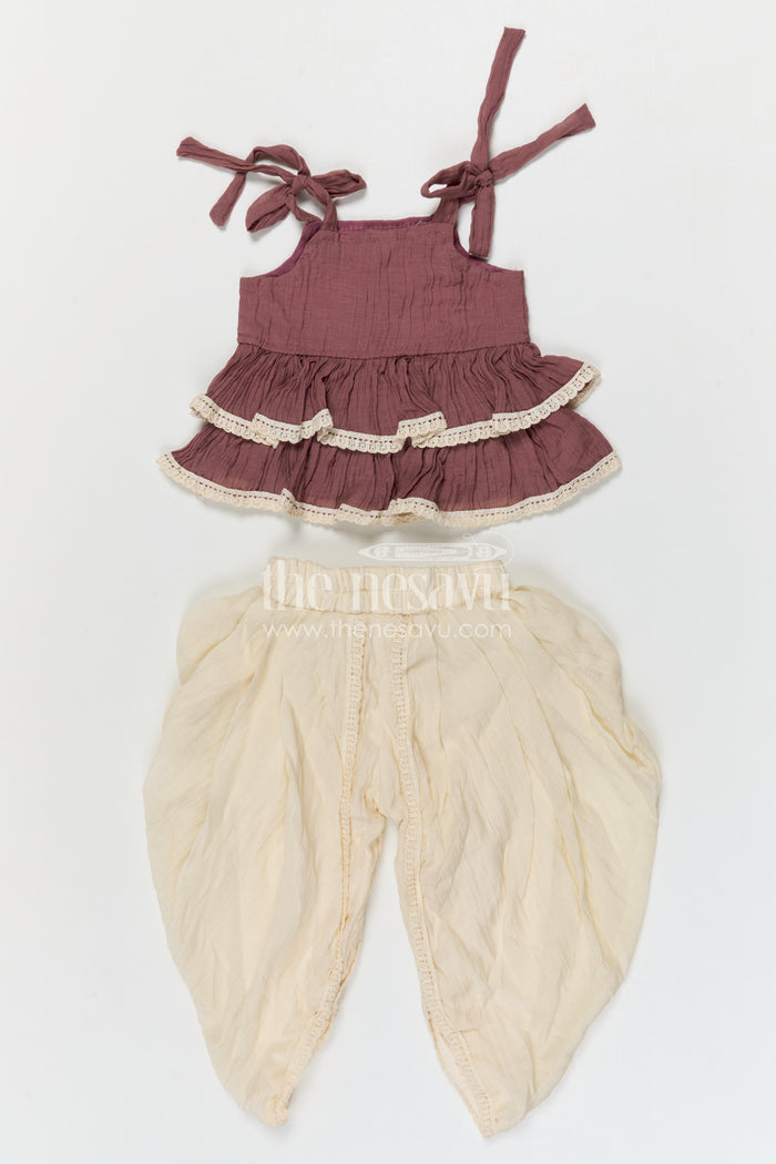 The Nesavu Girls Dothi Sets Girls Dhoti Set for Ethnic Celebrations and Festive Functions Nesavu Nesavu girls dhoti set for ethnic celebrations with cotton blend fabric breathable festive kids wear