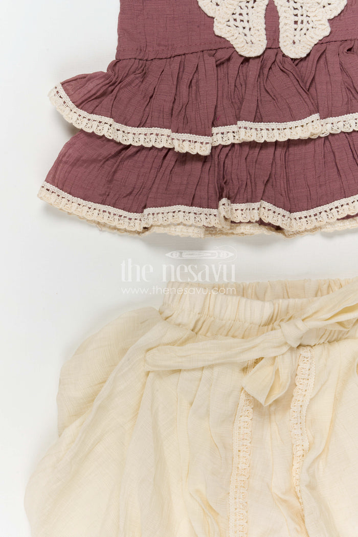 The Nesavu Girls Dothi Sets Girls Dhoti Set for Ethnic Celebrations and Festive Functions Nesavu Nesavu girls dhoti set for ethnic celebrations with cotton blend fabric breathable festive kids wear