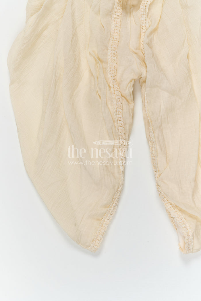 The Nesavu Girls Dothi Sets Girls Dhoti Set for Ethnic Celebrations and Festive Functions Nesavu Nesavu girls dhoti set for ethnic celebrations with cotton blend fabric breathable festive kids wear