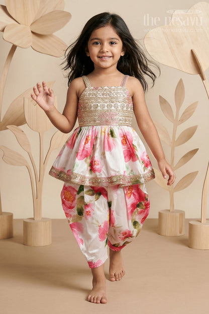 Girls Dhoti Set for Festive Occasions and Cultural Celebrations
