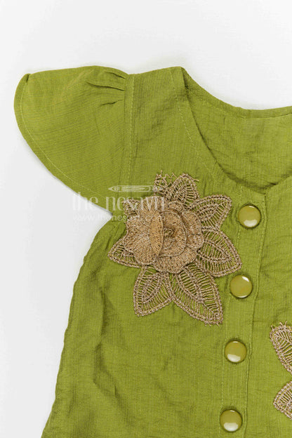 The Nesavu Girls Co-Ord Sets Girls Embroidered Co Ord Set for Casual Outings and Summer Playtime Nesavu Nesavu girls cotton blend embroidered co ord set for summer playtime and casual outings