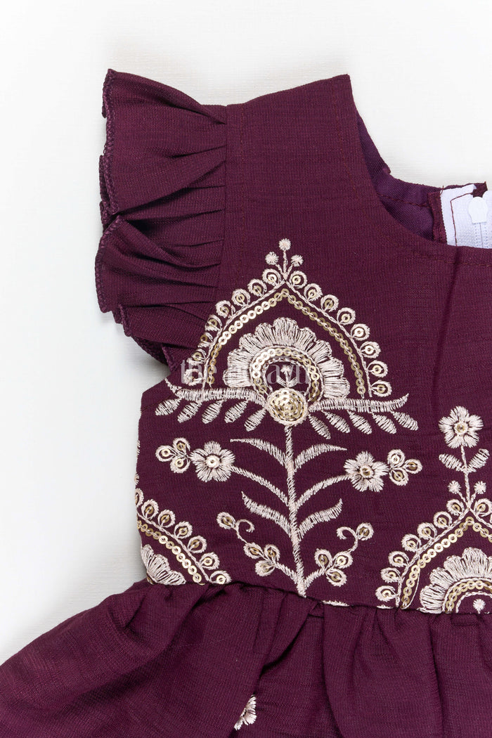 The Nesavu Girls Cotton Frock Girls Embroidered Cotton Frock for Birthdays and Festive Gatherings Nesavu Nesavu girls cotton embroidered frock for birthday parties festive gatherings and special events