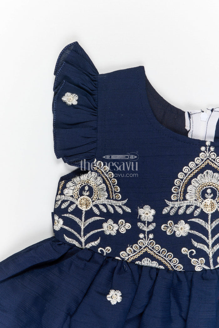 The Nesavu Girls Cotton Frock Girls Embroidered Cotton Frock for Festive Celebrations and Family Functions Nesavu Nesavu girls cotton embroidered frock for festive celebrations birthdays and special occasions