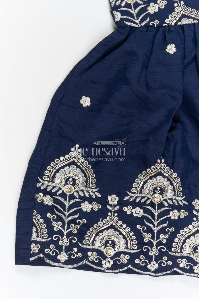 The Nesavu Girls Cotton Frock Girls Embroidered Cotton Frock for Festive Celebrations and Family Functions Nesavu Nesavu girls cotton embroidered frock for festive celebrations birthdays and special occasions
