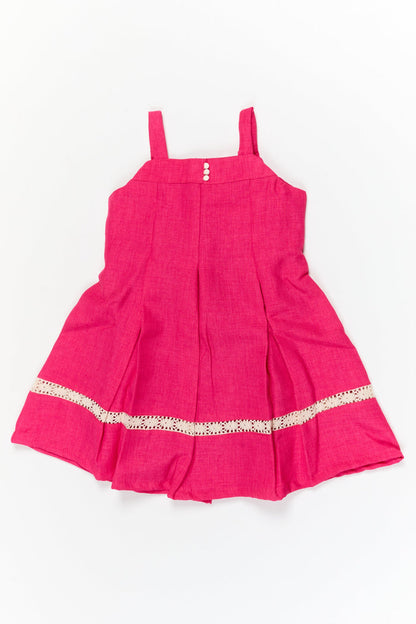 The Nesavu Girls Cotton Frock Girls Embroidered Cotton Frock with Shrug for Special Occasions Nesavu Nesavu girls cotton frock with floral shrug and thread embroidery for weddings and special functions