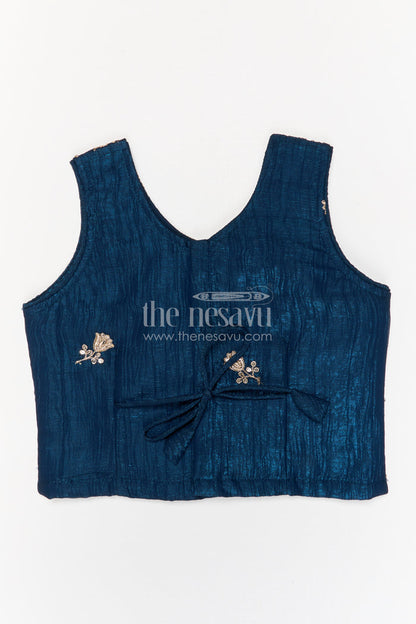 The Nesavu Girls Lehenga Choli Girls Embroidered Design Lehenga Choli for Weddings and Festive Occasions Nesavu Nesavu girls silk crepe embroidered lehenga choli for weddings and festive celebrations