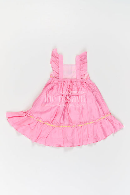 The Nesavu Girls Cotton Frock Girls Embroidered Frock for Birthdays and Festive Gatherings Nesavu Nesavu Girls Embroidered Cotton Blend Frock For Birthday Parties And Festive Family Occasions