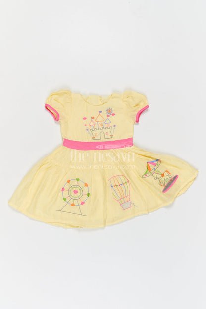 The Nesavu Girls Cotton Frock Girls Embroidered Frock for Carnival Parties and Fun Outings Nesavu Nesavu Girls Embroidered Cotton Frock For Carnival Parties And Playful Family Celebrations