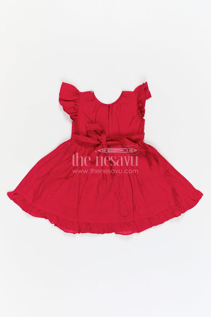 The Nesavu Girls Chanderi Frock Girls Embroidered Frock for Festive Outings and Family Functions Nesavu Nesavu Girls Chanderi Frock With Peacock Embroidery For Festive Outings And Celebrations