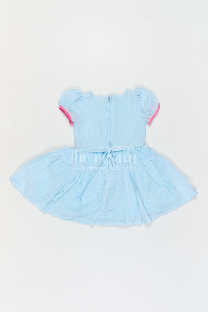 The Nesavu Girls Cotton Frock Girls Embroidered Frock for Outings and Family Celebrations Nesavu Nesavu Girls Embroidered Cotton Blend Frock For Family Outings And Festive Occasions