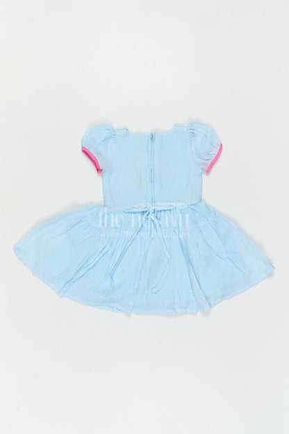 The Nesavu Girls Cotton Frock Girls Embroidered Frock for Outings and Family Celebrations Nesavu Nesavu Girls Embroidered Cotton Blend Frock For Family Outings And Festive Occasions