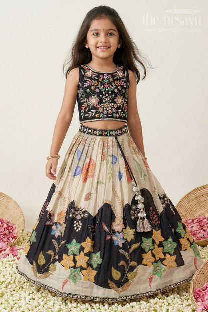 Girls Embroidered Lehenga Set for Weddings and Grand Festive Occasions