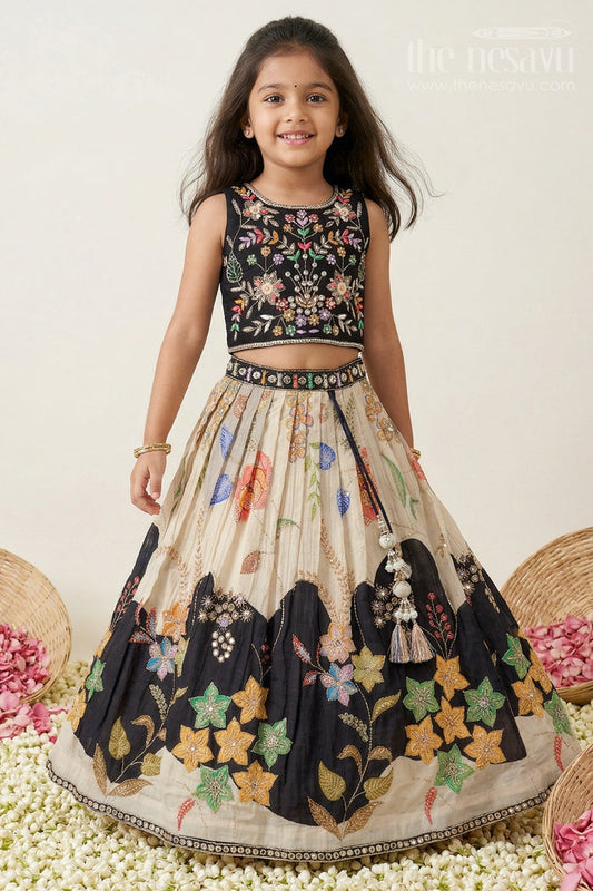 Girls Embroidered Lehenga Set for Weddings and Grand Festive Occasions
