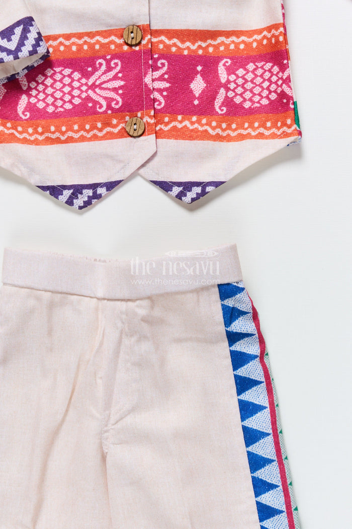 The Nesavu Girls Co-Ord Sets Girls Ethnic Plazo Set with Woven Pattern for Traditional Dressing Nesavu Nesavu girls cotton plazo set ethnic weave festive functions temple visits school events