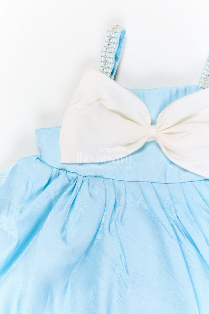 The Nesavu Girls Fancy Party Frock Girls Fancy Party Frock for Birthday Celebration Nesavu Nesavu girls satin fancy party frock with bow detail for birthday celebration