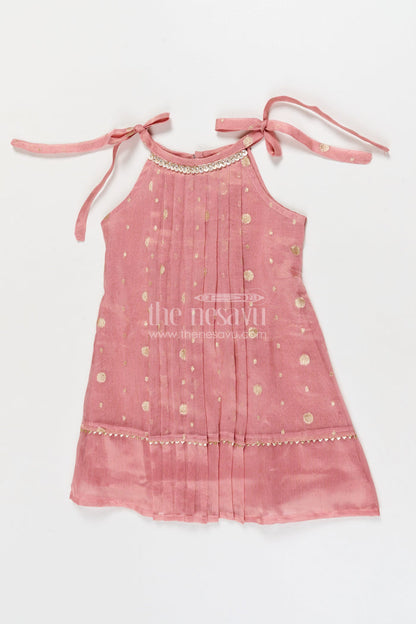 The Nesavu Girls Cotton Frock Girls Festive Cotton Frock for Cultural and School Ethnic Day Nesavu 22 (4Y) / Purple / Silk Blend GFC2066C-22 Nesavu girls cotton silk frock for school ethnic day and festive celebrations