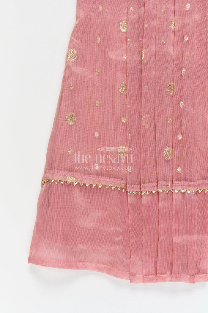 The Nesavu Girls Cotton Frock Girls Festive Cotton Frock for Cultural and School Ethnic Day Nesavu Nesavu girls cotton silk frock for school ethnic day and festive celebrations