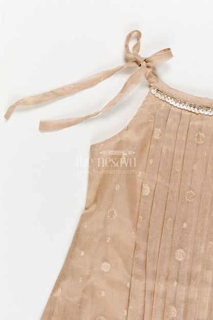 The Nesavu Girls Cotton Frock Girls Festive Frock for Cultural Programs and Family Gatherings Nesavu Nesavu girls tissue silk frock with pleats for festive events and cultural family gatherings