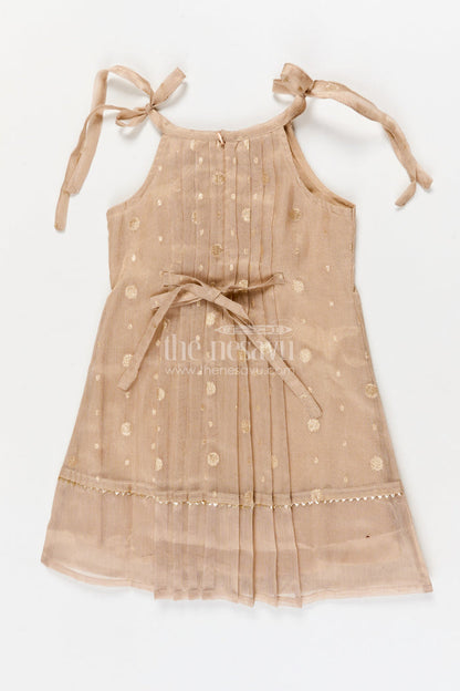 The Nesavu Girls Cotton Frock Girls Festive Frock for Cultural Programs and Family Gatherings Nesavu Nesavu girls tissue silk frock with pleats for festive events and cultural family gatherings