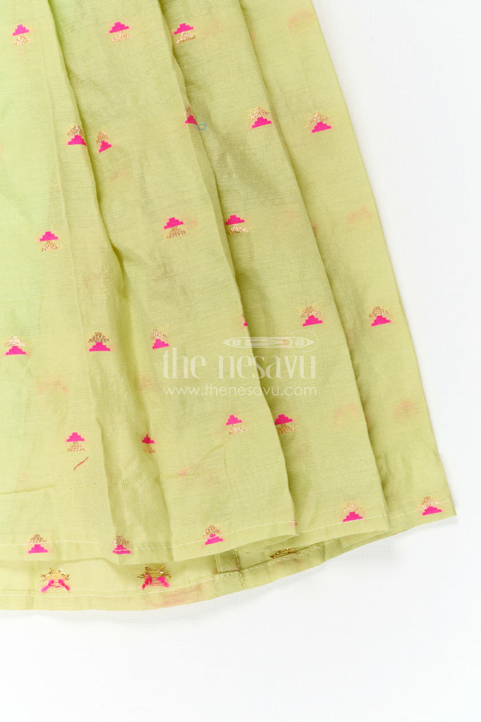 The Nesavu Girls Casual Gown Girls Festive Gown for Traditional Functions and Special Occasions Nesavu Nesavu Girls Festive Gown For Traditional Functions And Weddings With Semi Banaras Silk Yoke