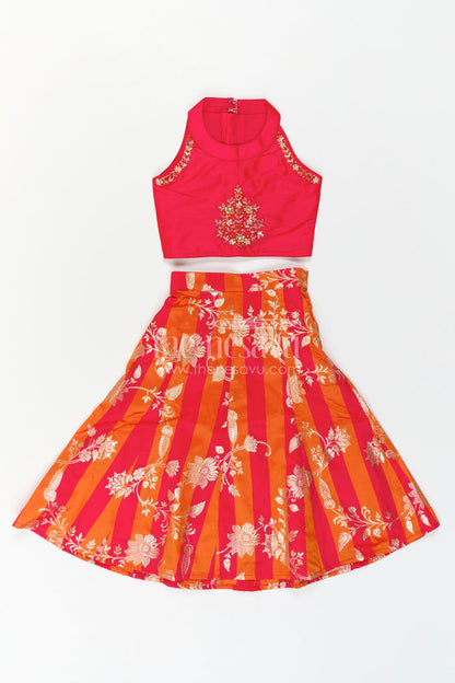 The Nesavu Girls Lehenga Choli Girls Festive Lehenga Outfit for Family Functions and Photoshoots Nesavu Nesavu Girls Festive Lehenga Outfit For Weddings Family Celebrations And Ethnic Photoshoots