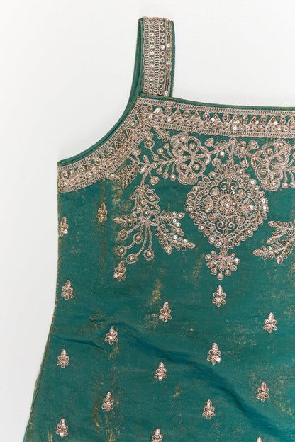 The Nesavu Girls Sharara / Plazo Set Girls Festive Sharara Outfit with Zari Thread Work and Flared Silhouette Nesavu Nesavu festive sharara set for girls with zari embroidery and dupatta – perfect for cultural events and weddings
