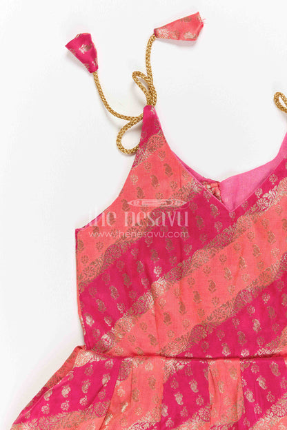 Girls Festive Tie up Frock for Weddings and Traditional Functions