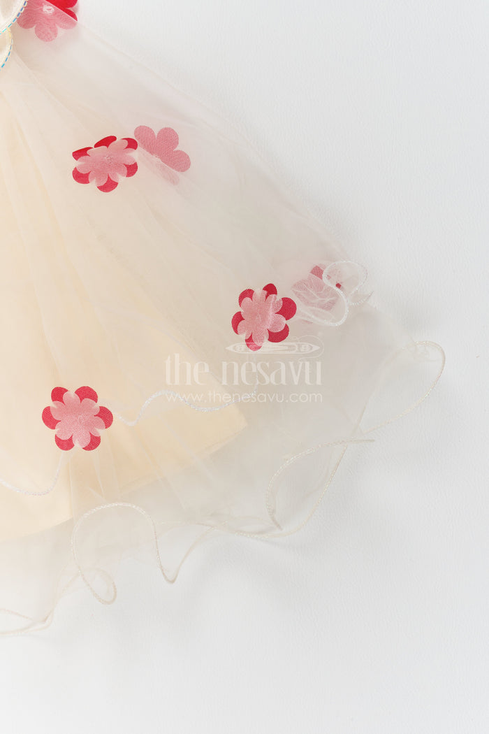 The Nesavu Girls Fancy Party Frock Girls Floral Applique Frock for Birthdays and Garden Party Celebrations Nesavu Nesavu Girls Floral Applique Net Frock For Birthdays Garden Parties Milestone Celebrations And Photoshoots