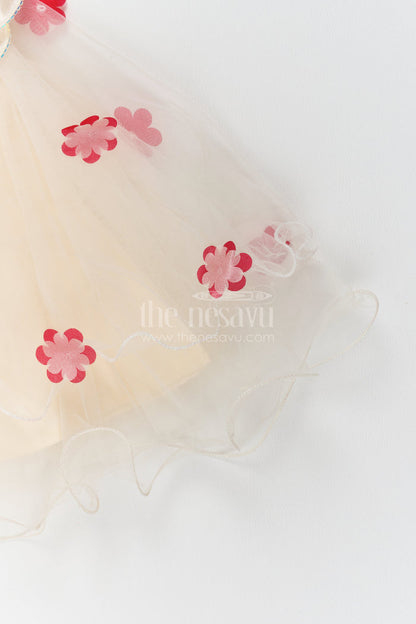 The Nesavu Girls Fancy Party Frock Girls Floral Applique Frock for Birthdays and Garden Party Celebrations Nesavu Nesavu Girls Floral Applique Net Frock For Birthdays Garden Parties Milestone Celebrations And Photoshoots