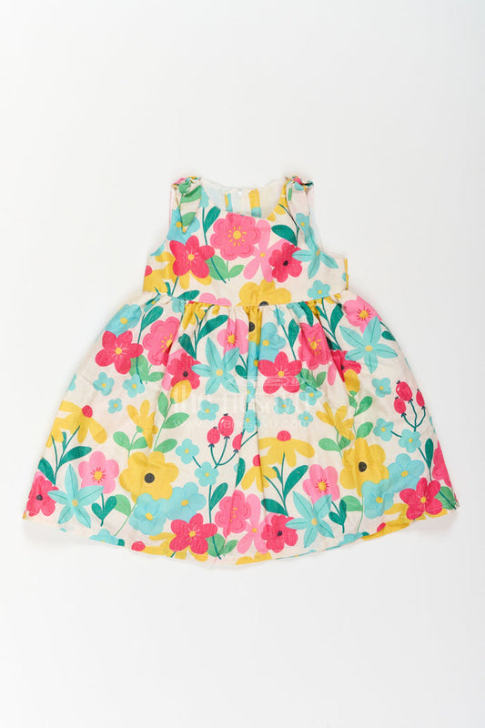 Girls Floral Cotton Frock for Birthdays Garden Parties and Family Outings