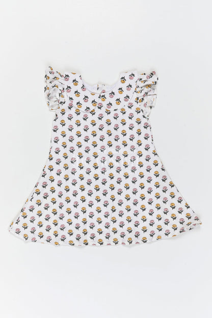 The Nesavu Girls Cotton Frock Girls Floral Dress for Casual Outings and Summer Holidays Nesavu Nesavu Girls Floral Cotton Dress For Summer Holidays And Casual Family Outings
