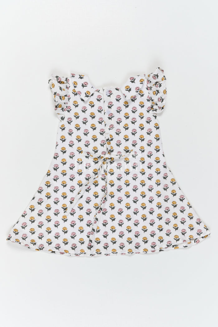 The Nesavu Girls Cotton Frock Girls Floral Dress for Casual Outings and Summer Holidays Nesavu Nesavu Girls Floral Cotton Dress For Summer Holidays And Casual Family Outings